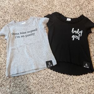 Set of 2 Trilogy design shirts; toddler girls